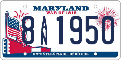 MD license plate 8AN1950