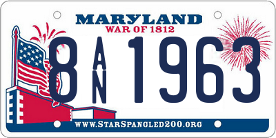 MD license plate 8AN1963