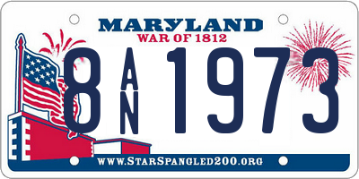 MD license plate 8AN1973