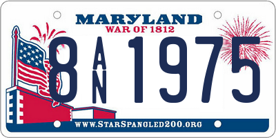 MD license plate 8AN1975