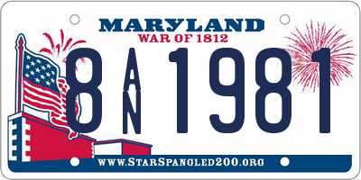 MD license plate 8AN1981