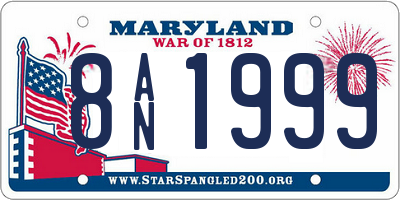 MD license plate 8AN1999