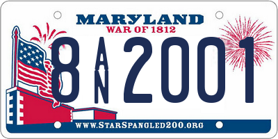 MD license plate 8AN2001