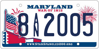 MD license plate 8AN2005