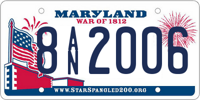 MD license plate 8AN2006