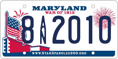 MD license plate 8AN2010