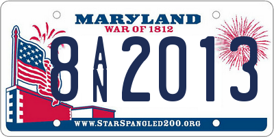 MD license plate 8AN2013