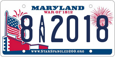 MD license plate 8AN2018
