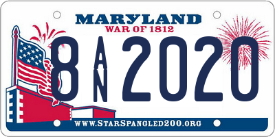MD license plate 8AN2020