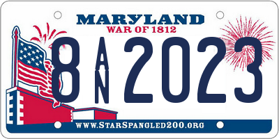 MD license plate 8AN2023