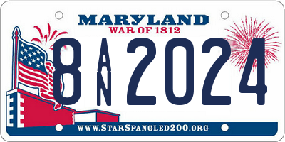 MD license plate 8AN2024