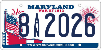 MD license plate 8AN2026