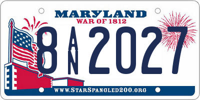 MD license plate 8AN2027