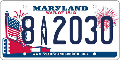 MD license plate 8AN2030