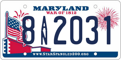 MD license plate 8AN2031