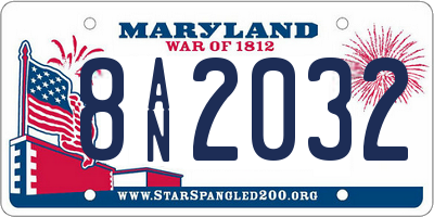 MD license plate 8AN2032