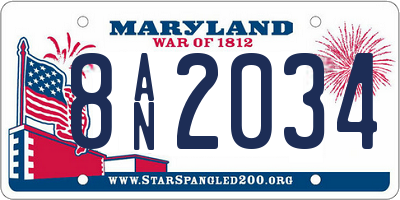 MD license plate 8AN2034