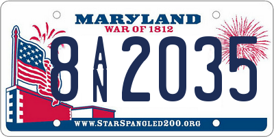 MD license plate 8AN2035