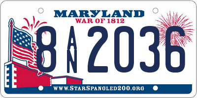 MD license plate 8AN2036