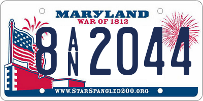 MD license plate 8AN2044