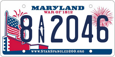 MD license plate 8AN2046