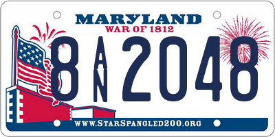 MD license plate 8AN2048