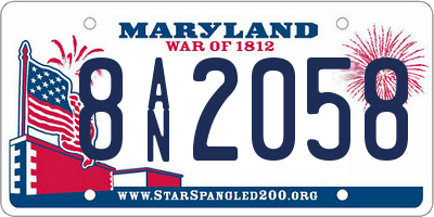 MD license plate 8AN2058