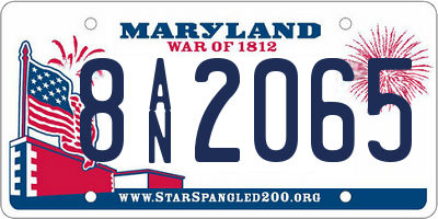 MD license plate 8AN2065