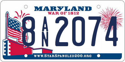 MD license plate 8AN2074