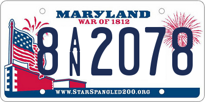 MD license plate 8AN2078