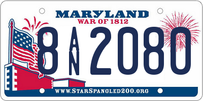 MD license plate 8AN2080