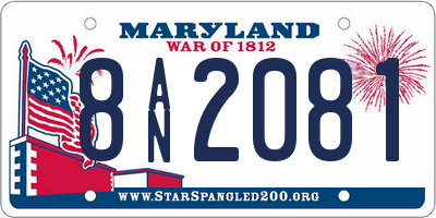 MD license plate 8AN2081