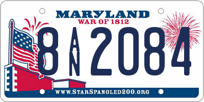 MD license plate 8AN2084
