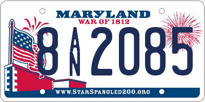 MD license plate 8AN2085