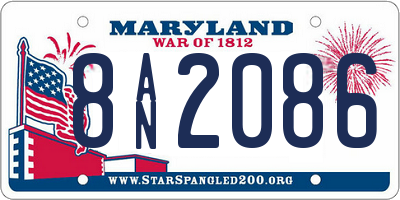 MD license plate 8AN2086