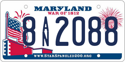MD license plate 8AN2088