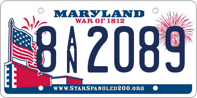 MD license plate 8AN2089