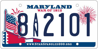 MD license plate 8AN2101