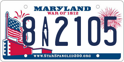 MD license plate 8AN2105