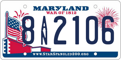 MD license plate 8AN2106