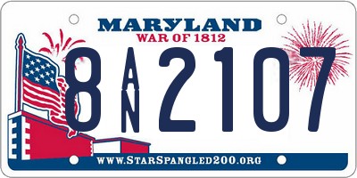 MD license plate 8AN2107