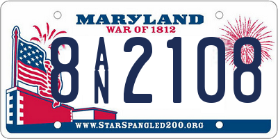 MD license plate 8AN2108