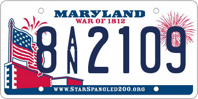 MD license plate 8AN2109