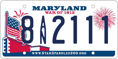 MD license plate 8AN2111