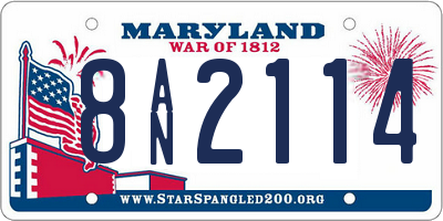 MD license plate 8AN2114