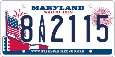 MD license plate 8AN2115