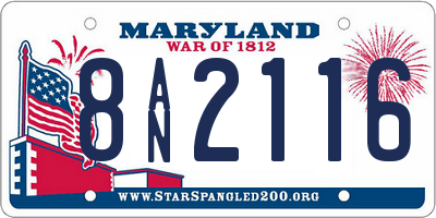 MD license plate 8AN2116