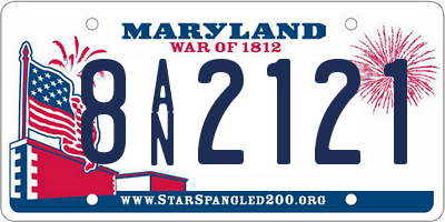 MD license plate 8AN2121