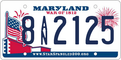 MD license plate 8AN2125
