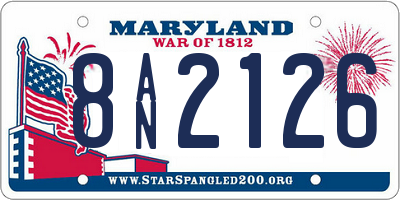 MD license plate 8AN2126